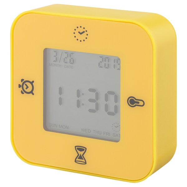 Lottorp Clock Thermometer Alarm Timer Yellow Ikea