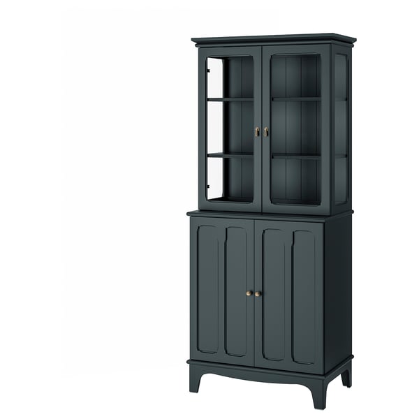 Lommarp Cabinet With Glass Doors Dark Blue Green Ikea