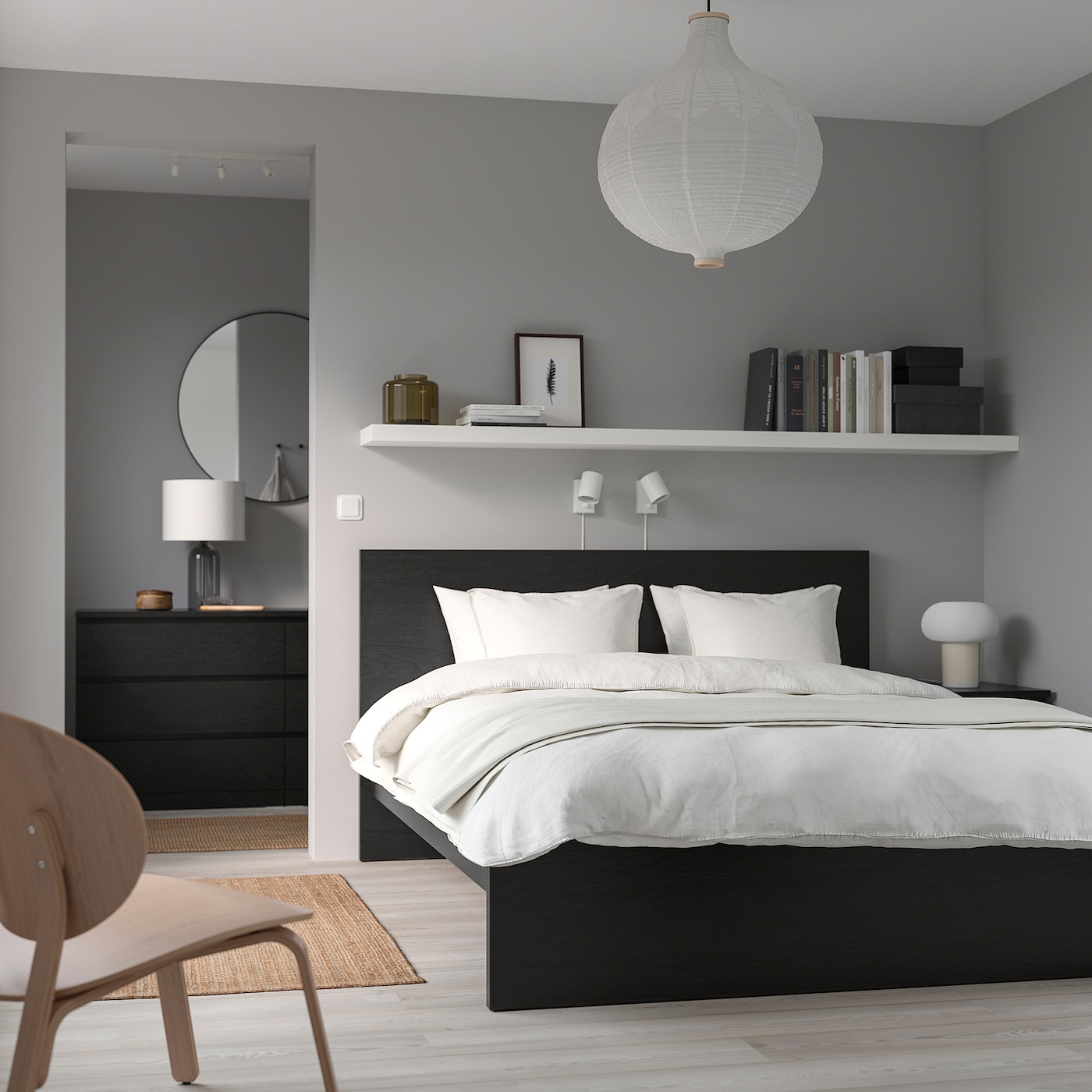 MALM bed frame high black brown Lur y 390.094.53 IKEA