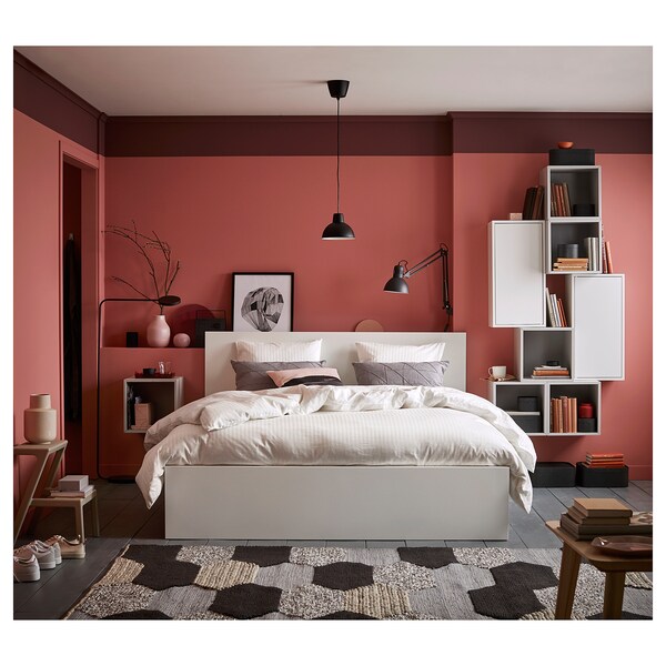 Malm Bed Frame High W 2 Storage Boxes White Ikea