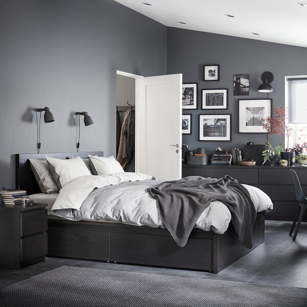 Malm Bed Storage Box For High Bed Frame Black Brown Ikea