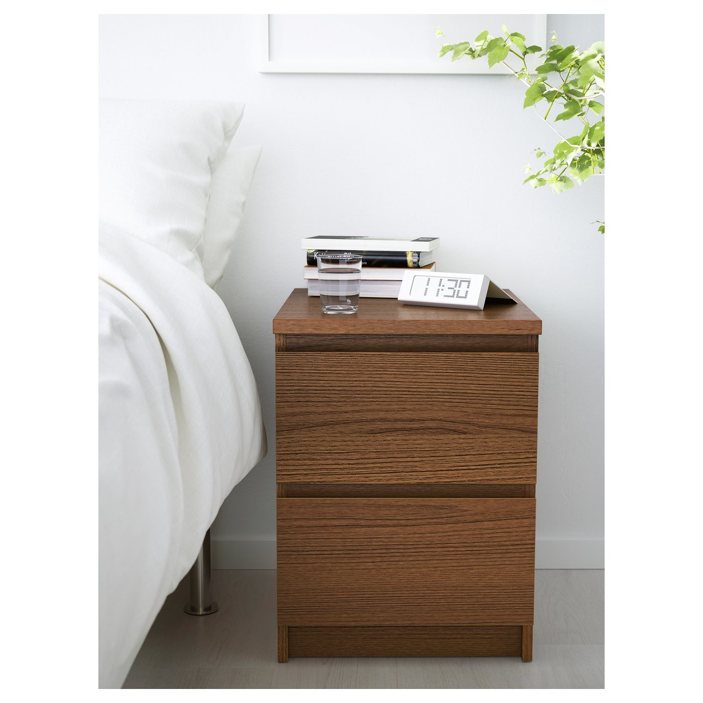 Malm Chest Of 2 Drawers Brown Stained Ash Veneer Ikea