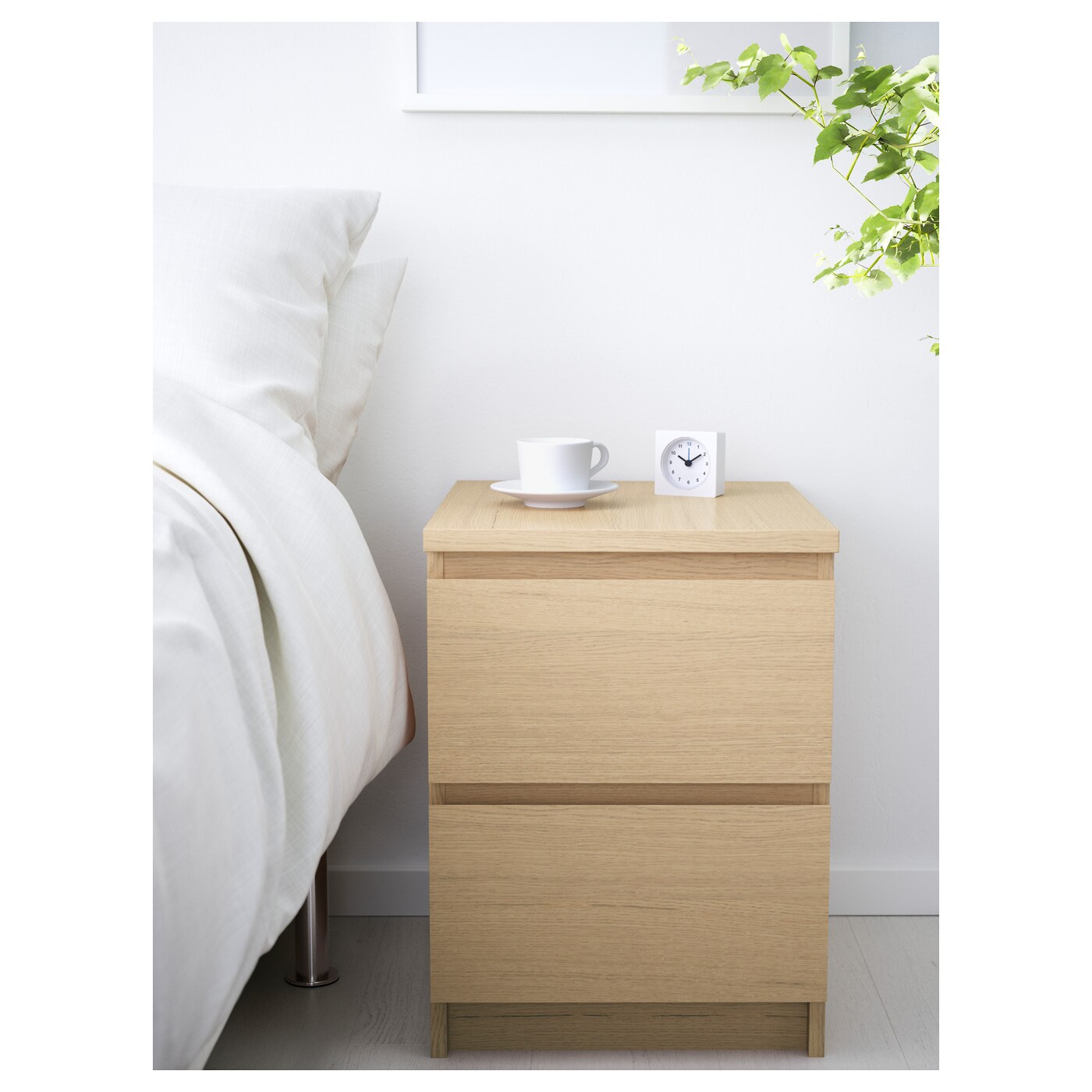 Malm Chest Of 2 Drawers White Stained Oak Veneer Ikea