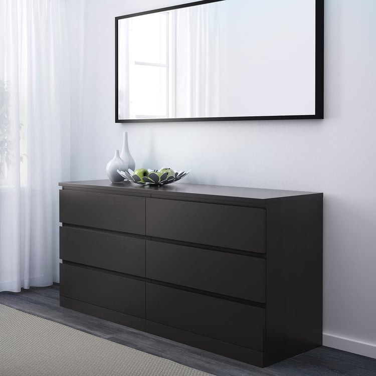 MALM Glass top, transparent grey, 160x48 cm IKEA