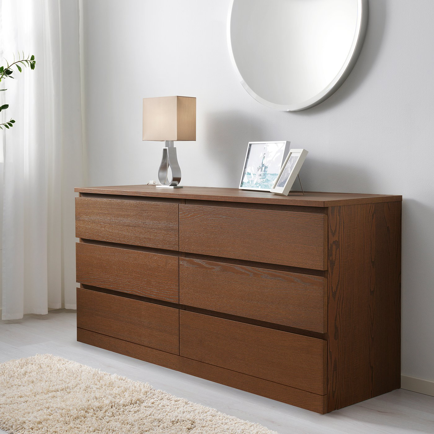 Malm Chest Of 6 Drawers Brown Stained Ash Veneer Ikea