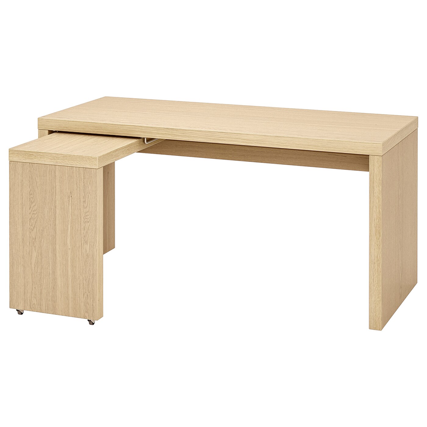 Malm Desk With Pull Out Panel White Stained Oak Veneer Ikea