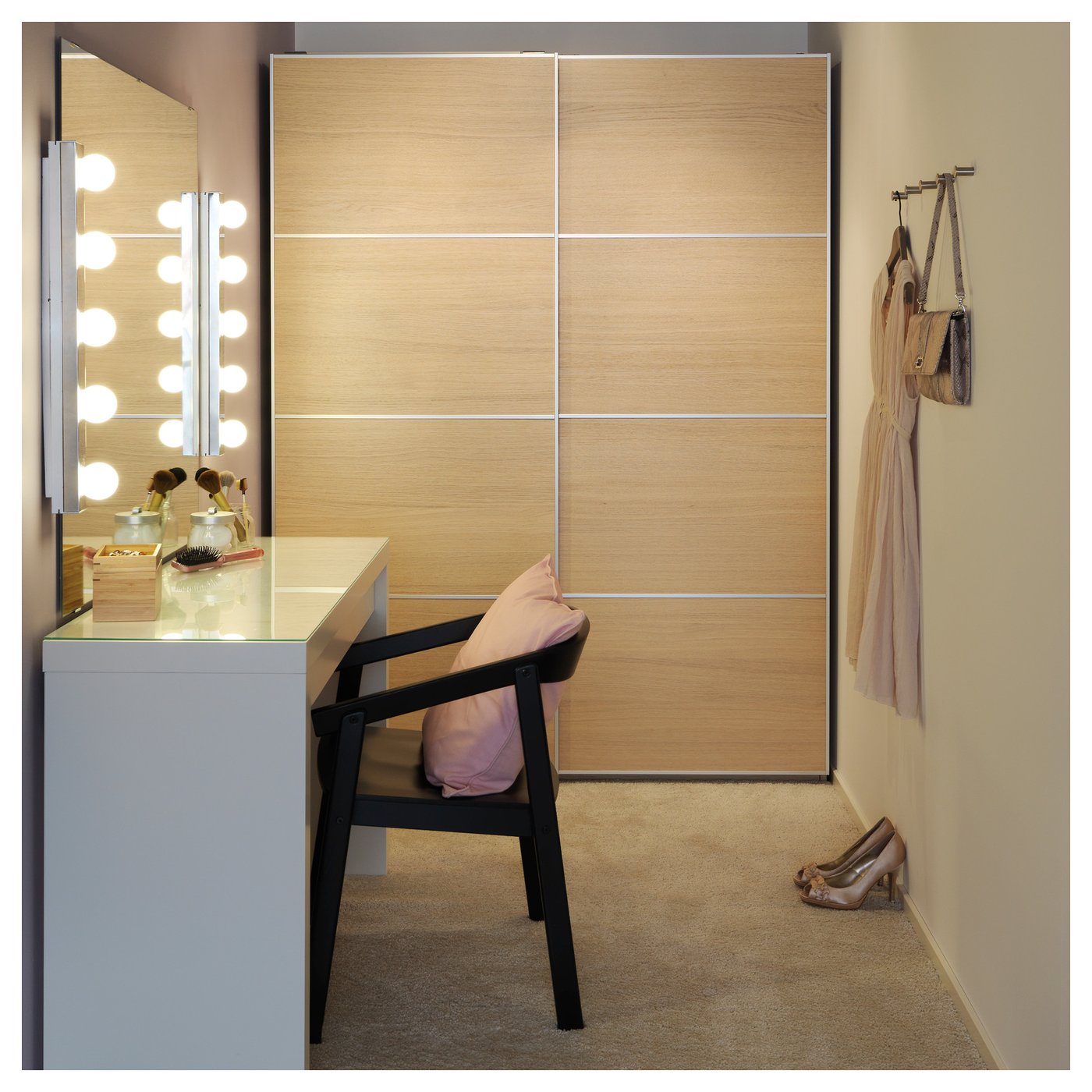 malm white dressing table