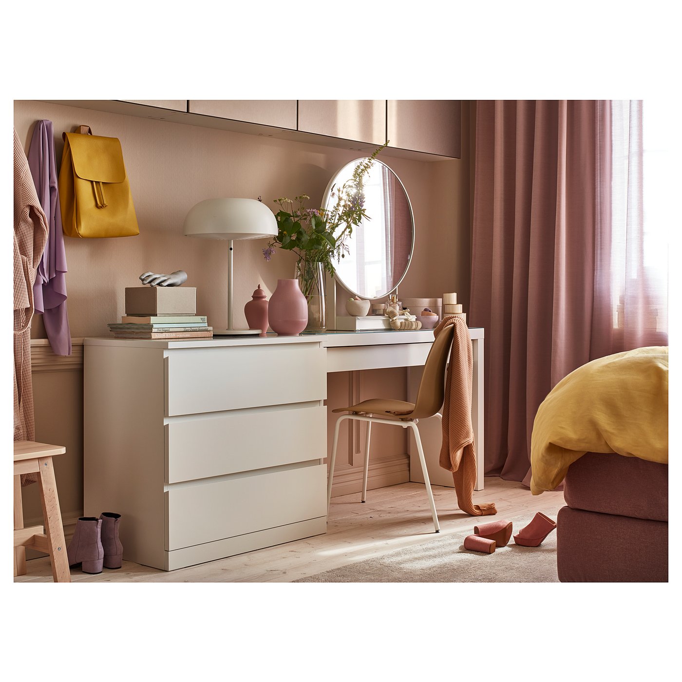 malm white dressing table