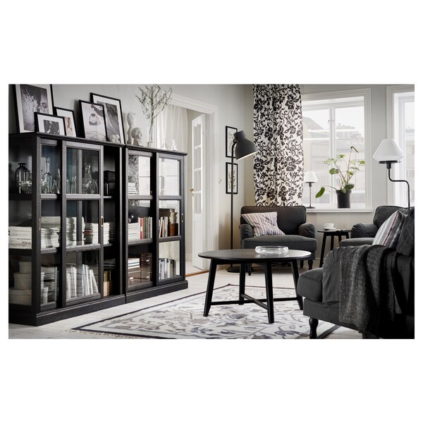 Malsjo Glass Door Cabinet Black Stained Ikea