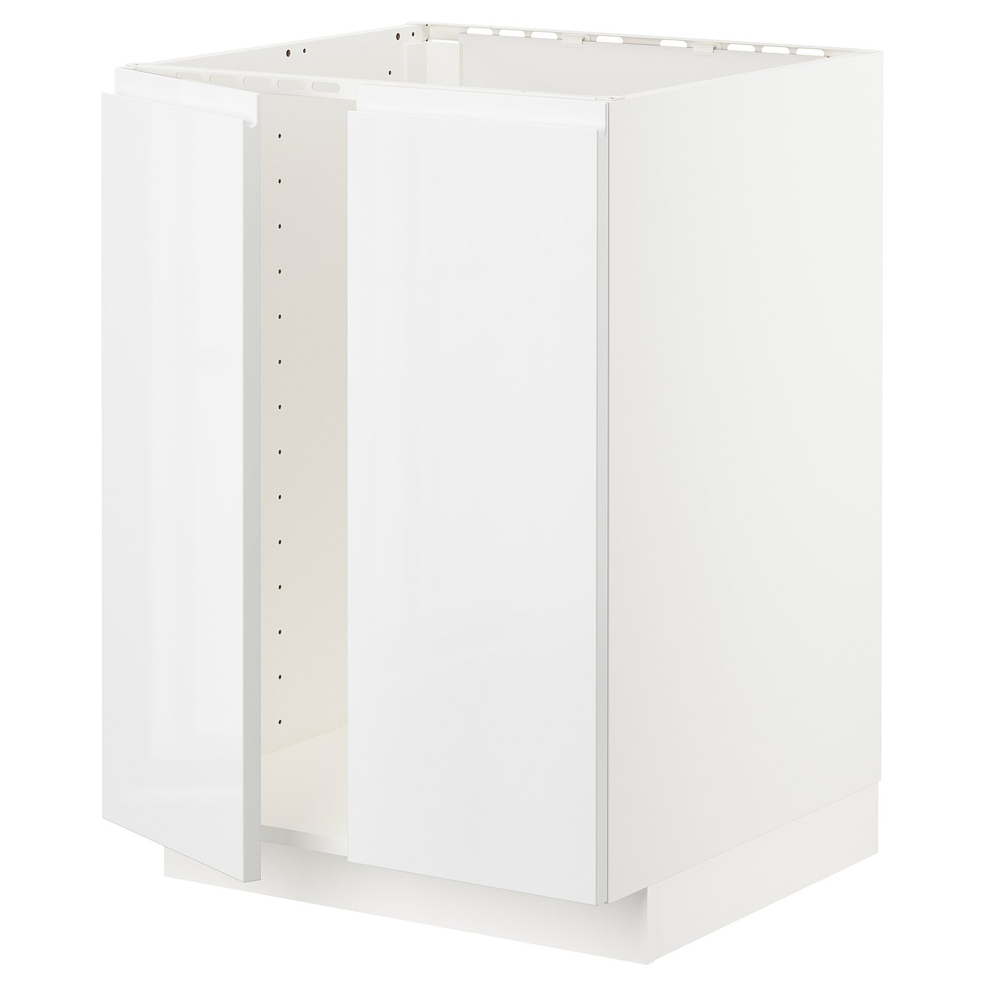 METOD Base cabinet for sink + 2 doors - white/Voxtorp high ...
