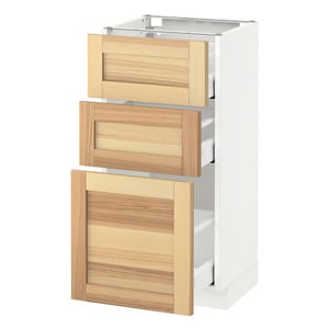 Metod Base Cabinet With 3 Drawers White Maximera Torhamn Ash Ikea