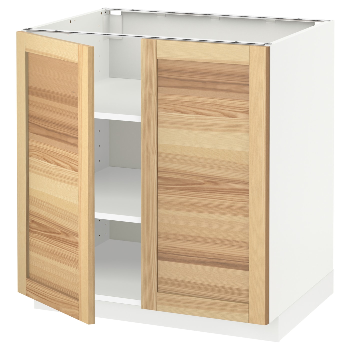 Metod Base Cabinet With Shelves 2 Doors White Torhamn Ash Ikea