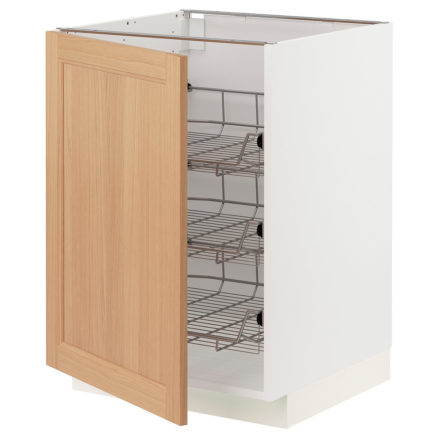 METOD base with wire baskets white/Vedhamn oak 794.383.24 IKEA