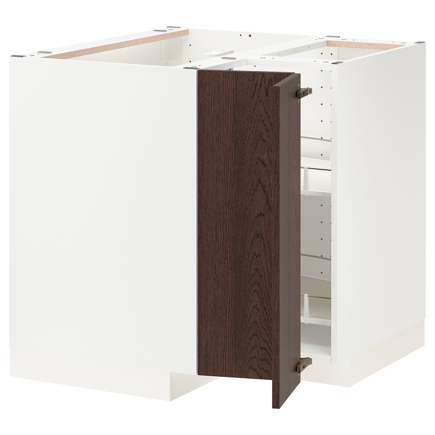 METOD corner base cabinet with carousel white/Sinarp brown 794.045.12 ...