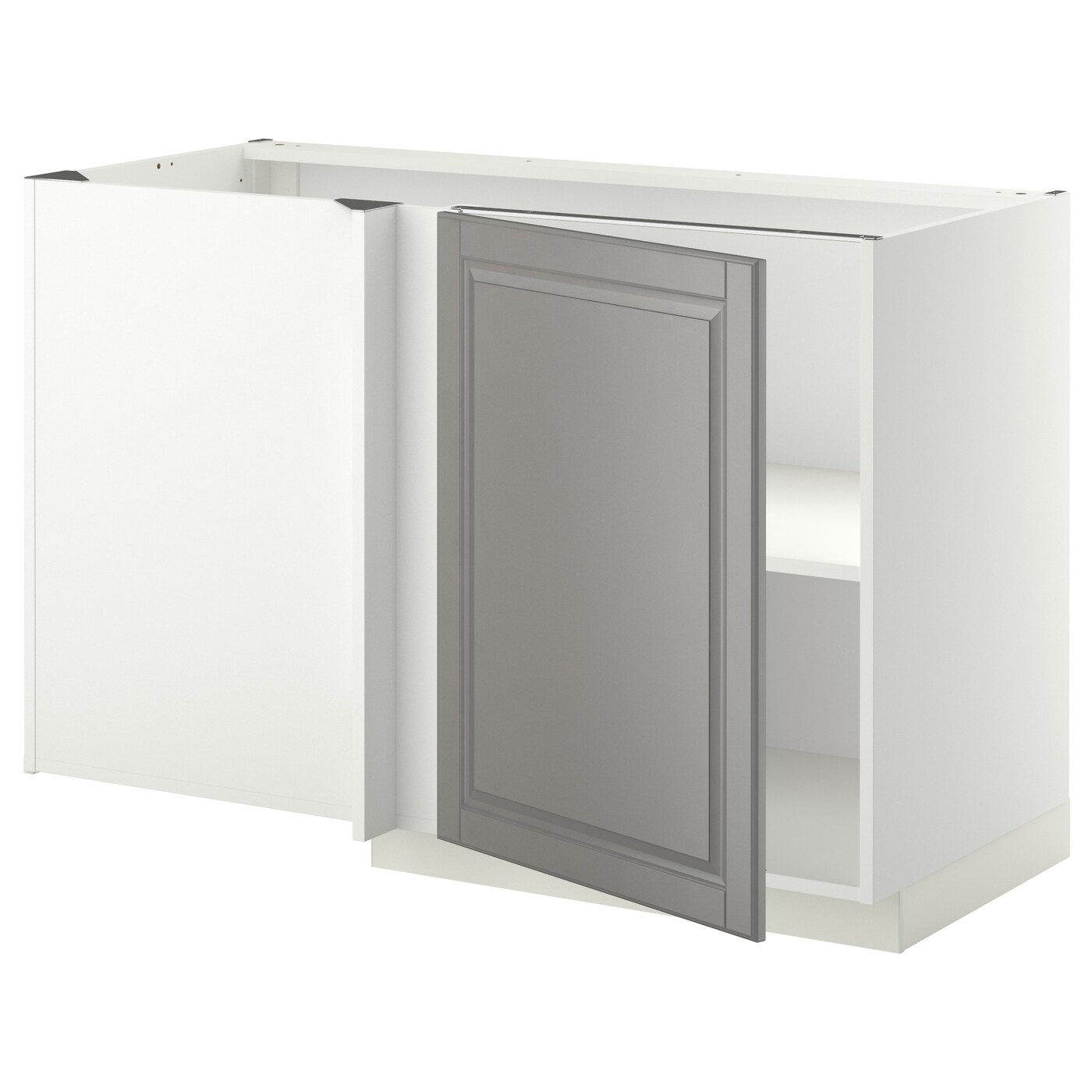 Metod Corner Base Cabinet With Shelf White Bodbyn Grey Ikea