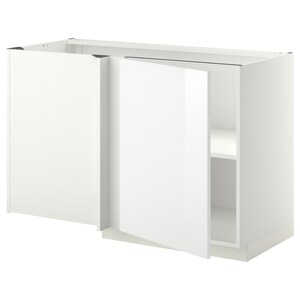 Metod Corner Base Cabinet With Shelf White Torhamn Ash Ikea