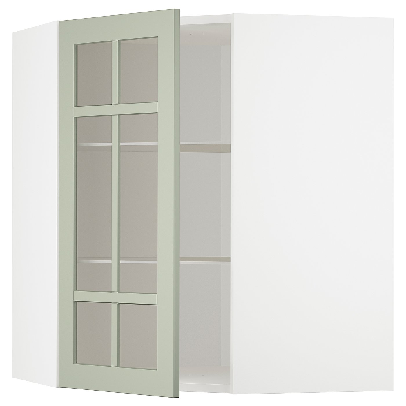 METOD corner wall cab w shelves/glass dr 794.864.33 IKEA