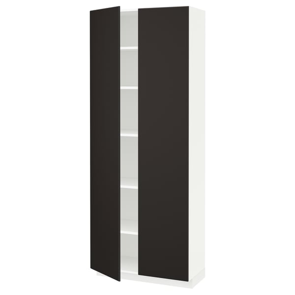 Metod High Cabinet With Shelves White Kungsbacka Anthracite Ikea