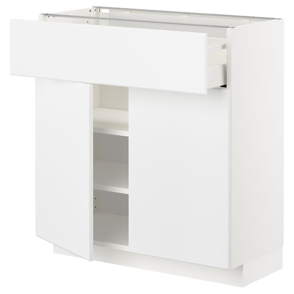 Metod Maximera Base Cabinet With Drawer 2 Doors White Kungsbacka Matt White Ikea
