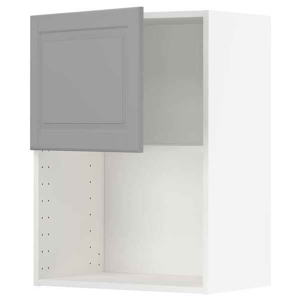 Metod Wall Cabinet For Microwave Oven White Bodbyn Grey Ikea