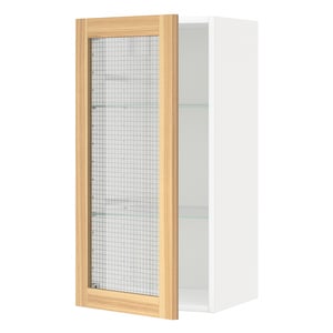 Metod Wall Cabinet W Shelves Glass Door White Torhamn Ash Ikea