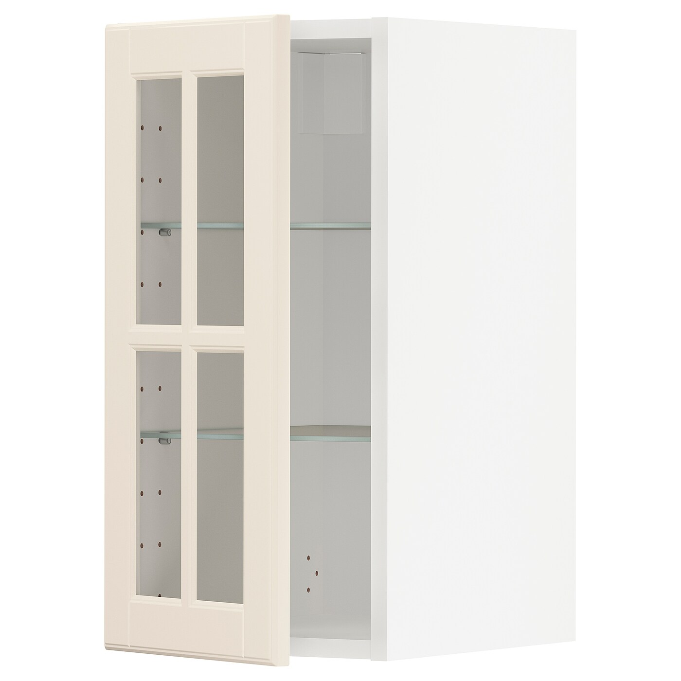 Metod Wall Cabinet W Shelves Glass Door White Bodbyn Off White