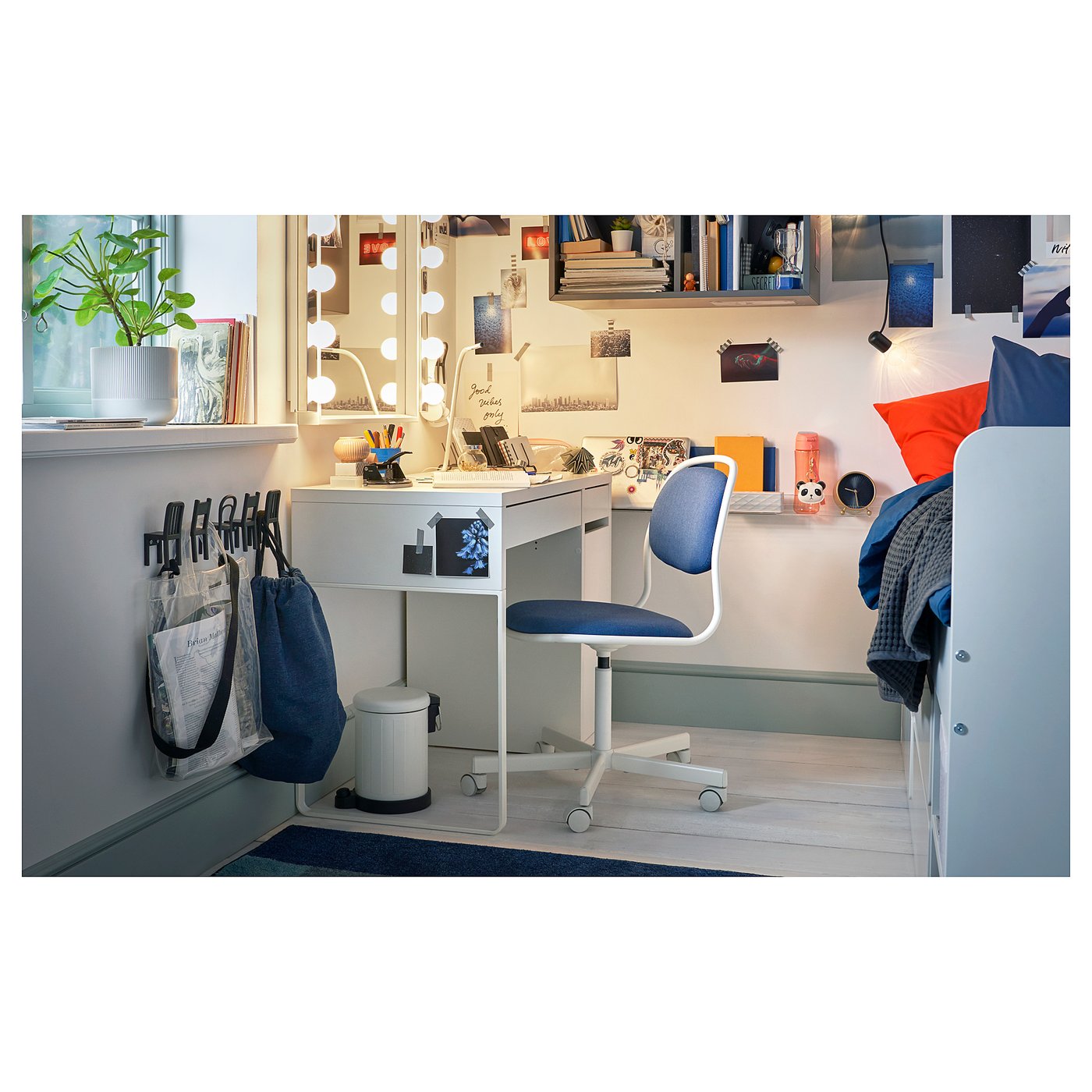 Micke Desk White 105x50 Cm Ikea