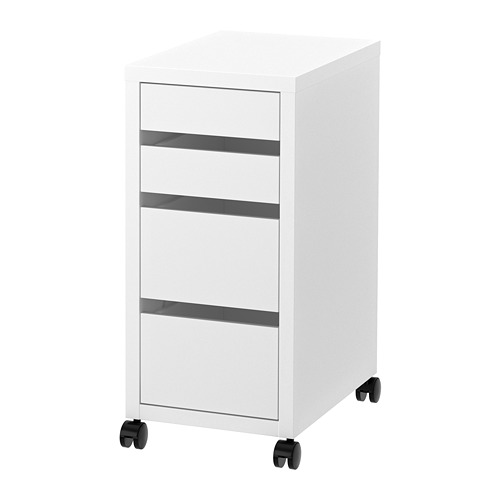 TROTTEN drawer unit w 3 drawers on castors white 604.850.99 IKEA