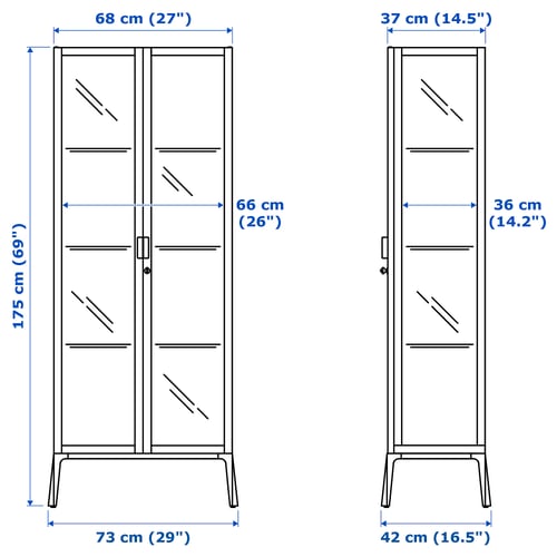 Milsbo Glass Door Cabinet White Ikea