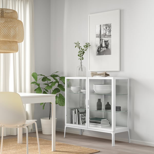 Milsbo Glass Door Cabinet White Ikea