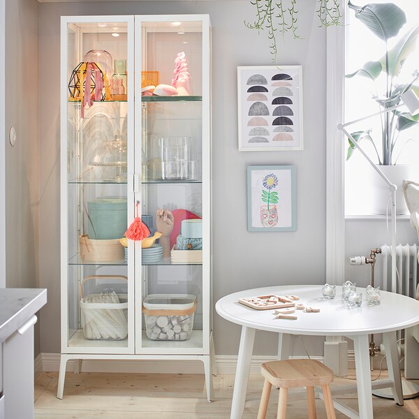 Milsbo Glass Door Cabinet White Ikea