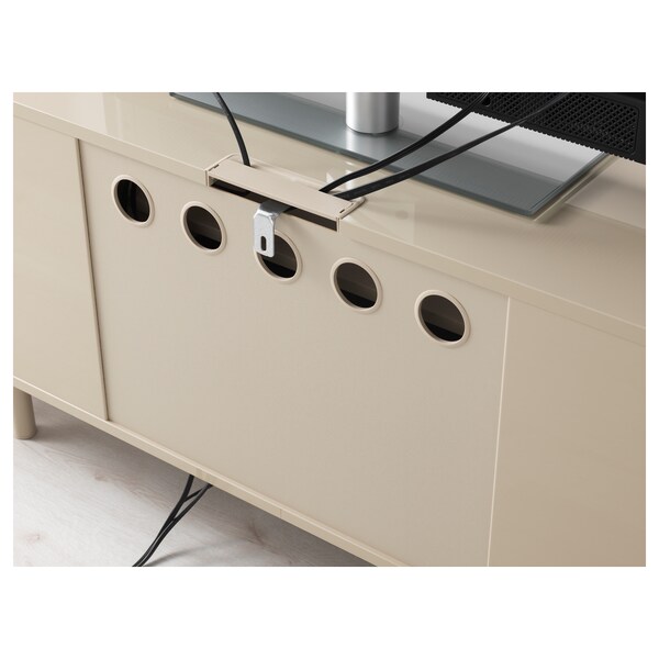 Mostorp Tv Bench Beige High Gloss Beige Ikea