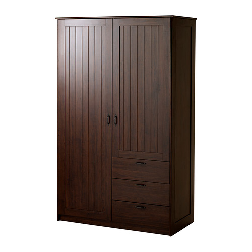 Musken Wardrobe With 2 Doors 3 Drawers Brown Ikea