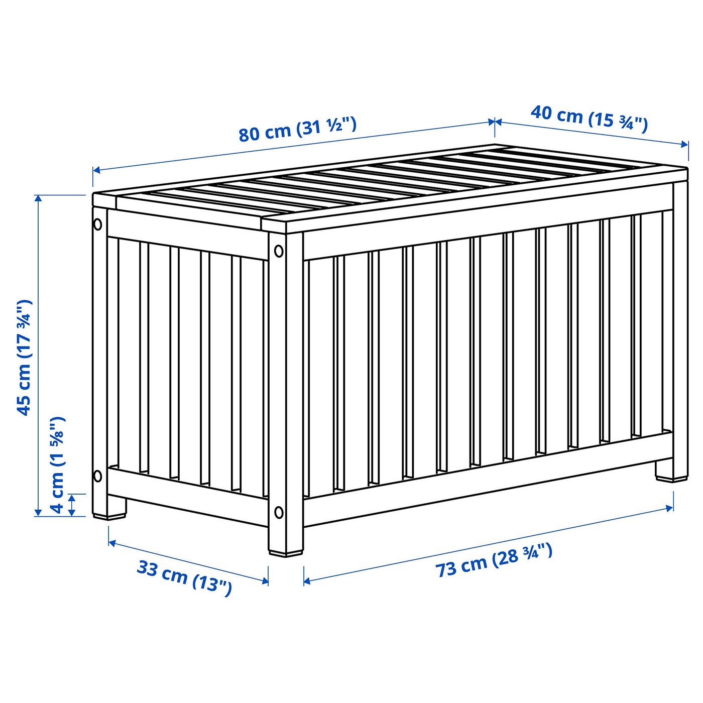 NÄMMARÖ storage box light brown stained indoor /outdoor IKEA