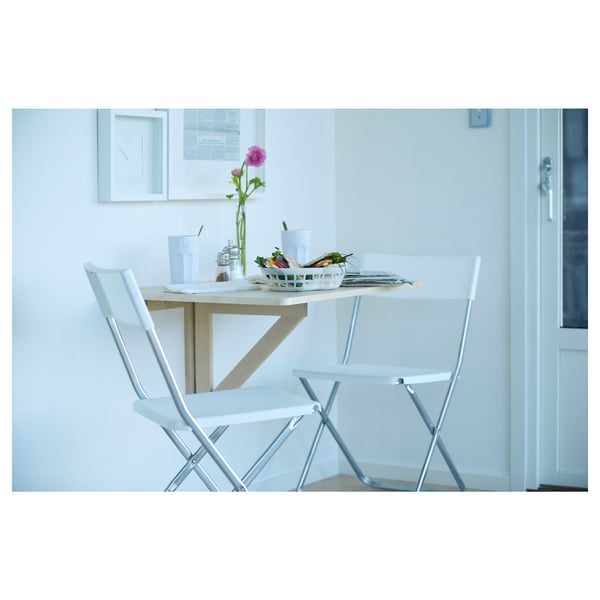Norbo Wall Mounted Drop Leaf Table Birch Ikea