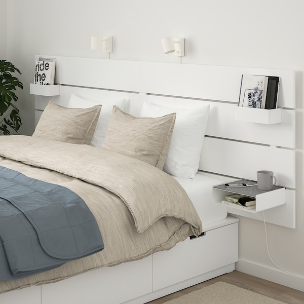 Nordli Bed Frame W Storage And Headboard White Ikea