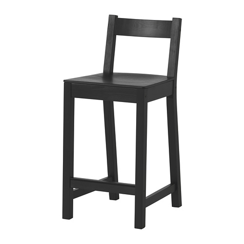 FRANKLIN bar stool with backrest, foldable black/black 704.067.42 IKEA