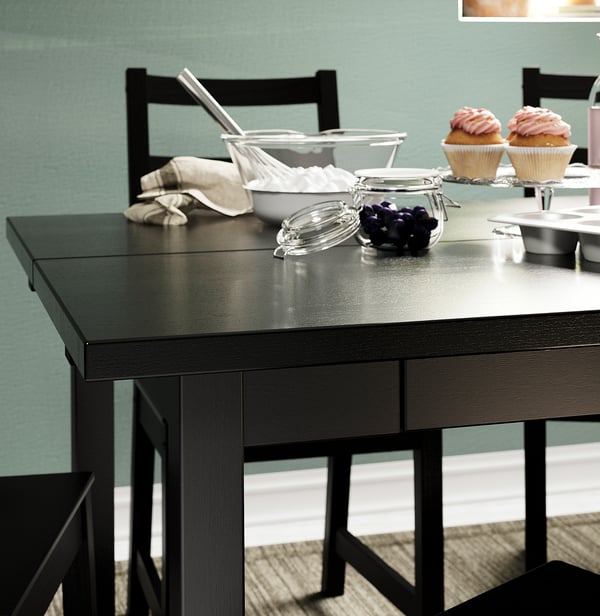 Nordviken Extendable Table Black Ikea