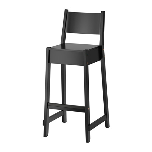 FRANKLIN bar stool with backrest, foldable black/black 704.067.42 IKEA