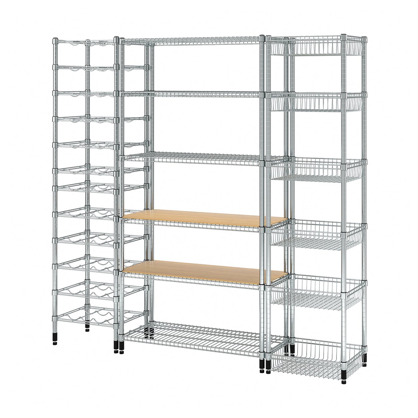 OMAR 3 shelf sections with 2 covers for shelves IKEA