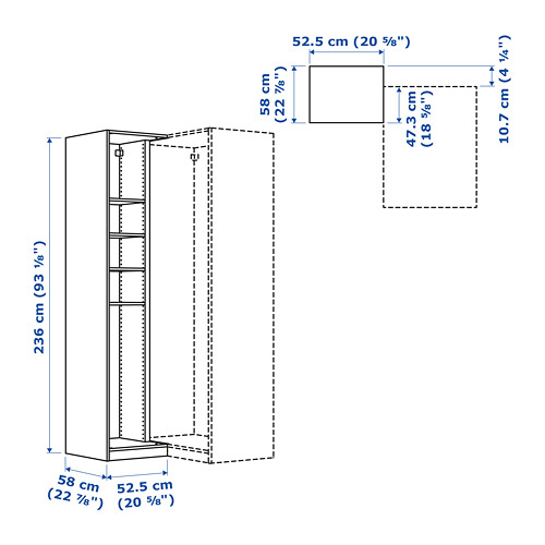Pax Add On Corner Unit With 4 Shelves White Ikea