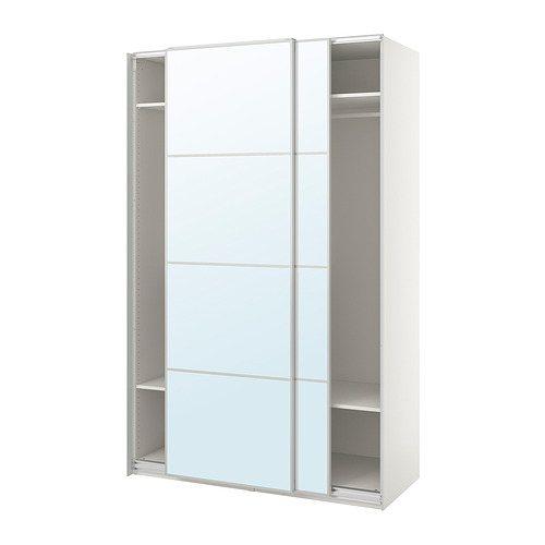 PAX / ÅHEIM wardrobe combination white/mirror glass 093.961.72 IKEA