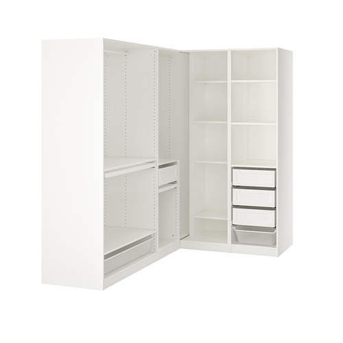 PAX corner wardrobe white stained oak effect IKEA