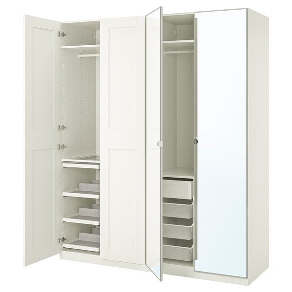 Pax Grimo Vikedal Wardrobe Combination White Mirror Glass Ikea