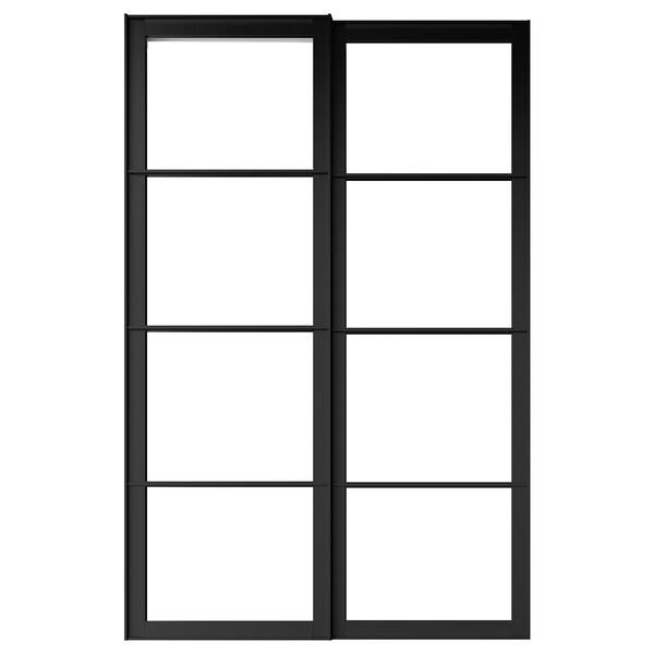 Pax Pair Of Sliding Door Frames W Rail Black Ikea