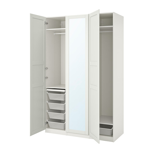 PAX / TYSSEDAL wardrobe combination white/mirror glass 094.802.79 IKEA