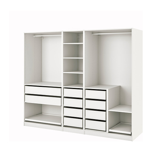 PAX / REINSVOLL wardrobe combination white/greybeige 393.362.85 IKEA