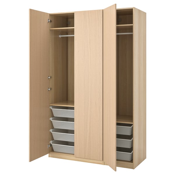 Pax Wardrobe White Stained Oak Effect Forsand White Stained Oak Effect Ikea