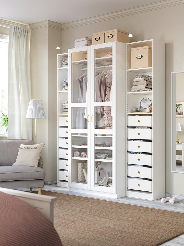 PAX Wardrobe white/Tyssedal glass IKEA