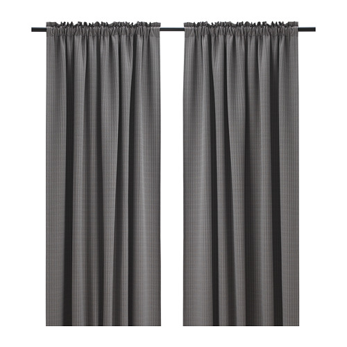 Sanela Room Darkening Curtains 1 Pair Dark Grey 140x250 Cm Ikea Sanela Room Darkening Curtains 1 Pair, Black And White Striped Curtains Ikea